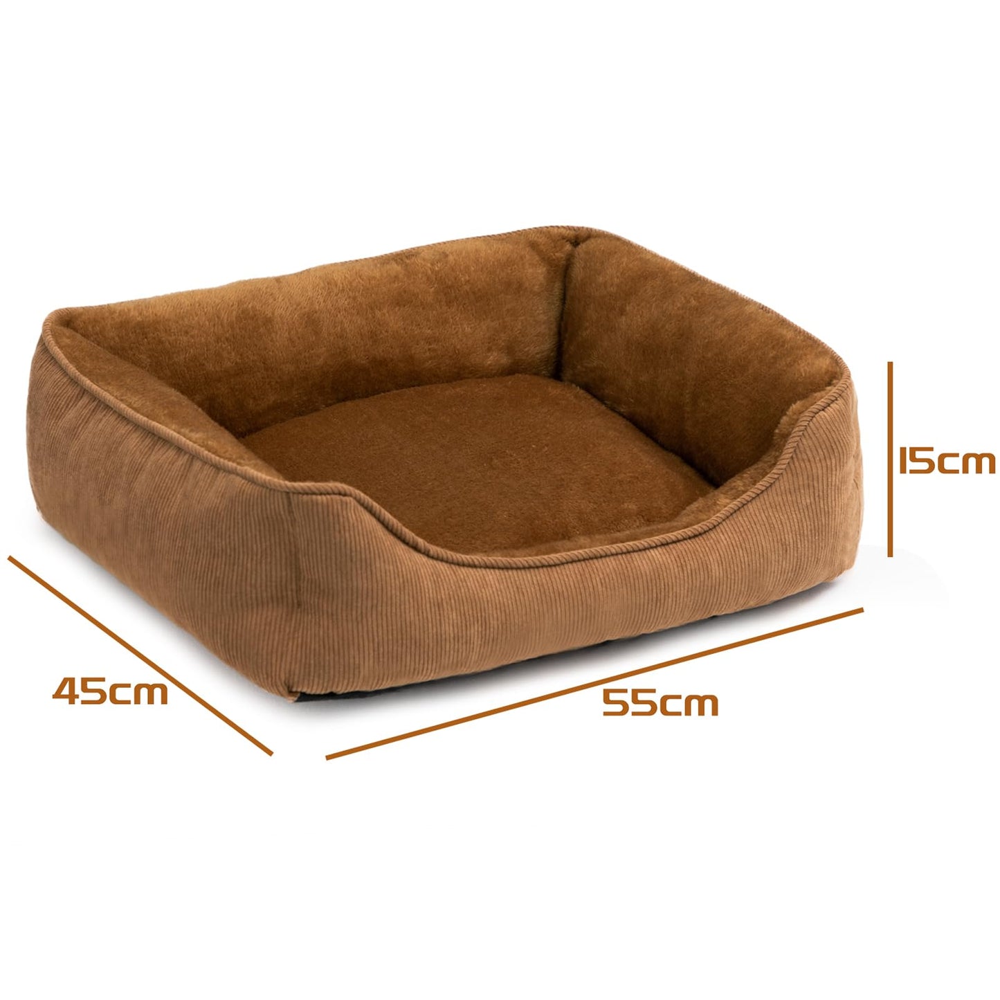 Pawry Soft Pet Bed for Cats & Puppies – Breathable Comfortable Sleeping Cushion 55cm (Brown)