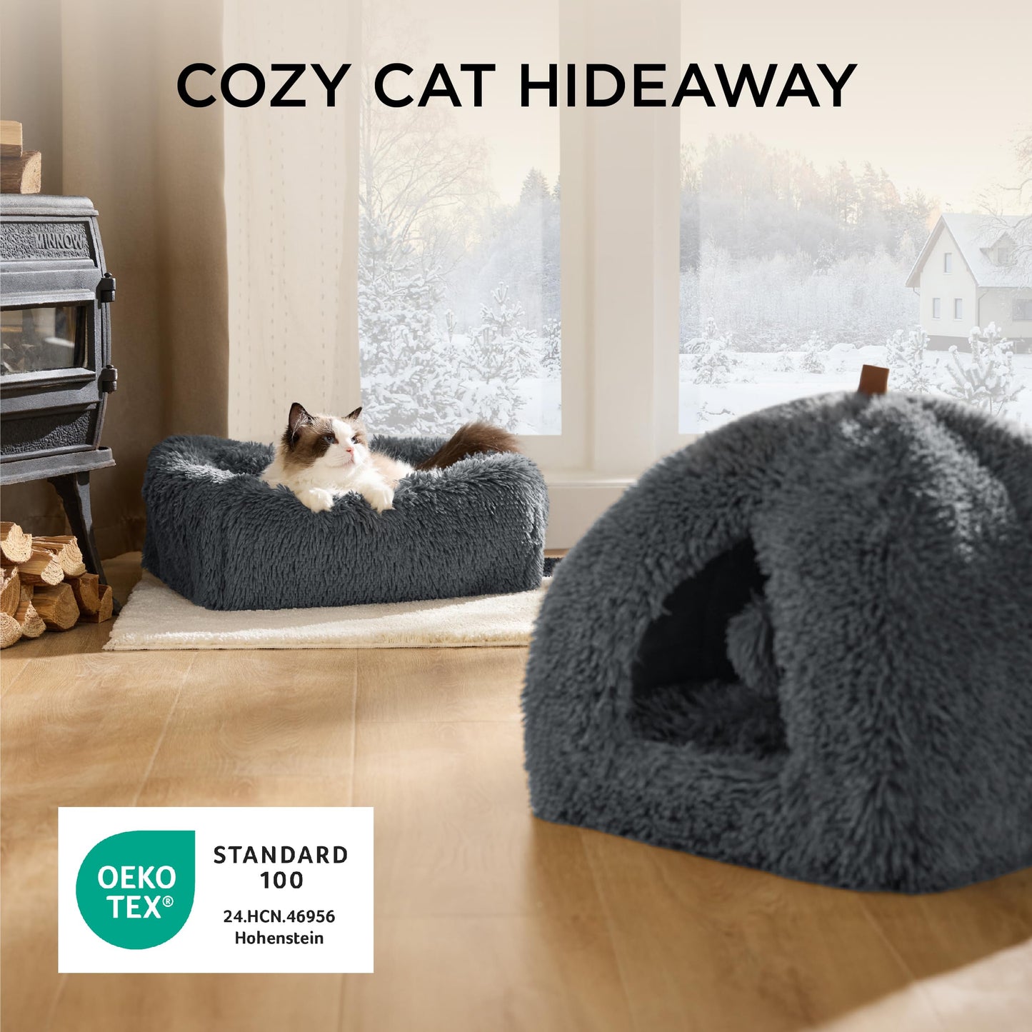 Pawry Soft Pet Bed for Cats & Puppies – Breathable Comfortable Sleeping Cushion 55cm (Brown)