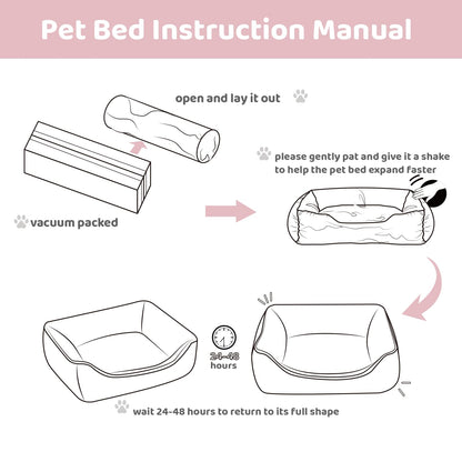 Pawry Soft Pet Bed for Cats & Puppies – Breathable Comfortable Sleeping Cushion 55cm (Beige)