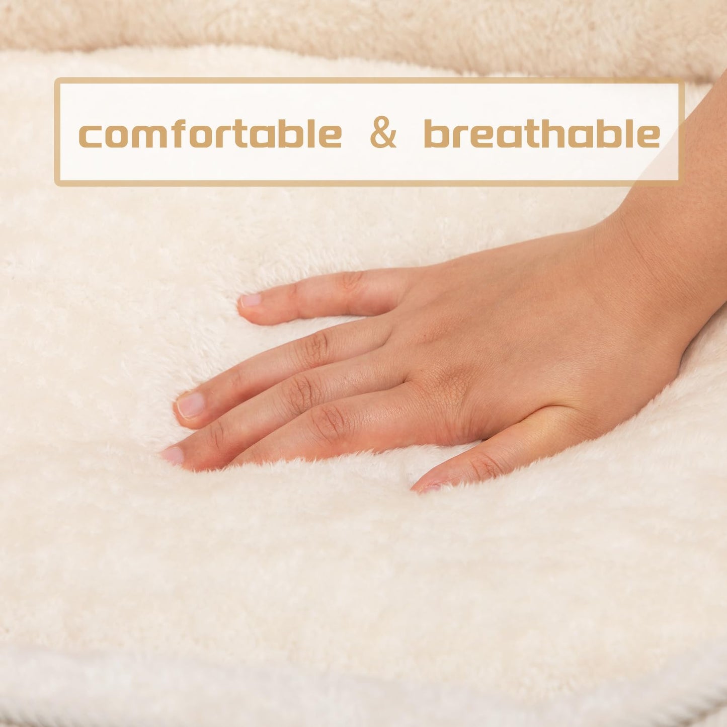 Pawry Soft Pet Bed for Cats & Puppies – Breathable Comfortable Sleeping Cushion 55cm (Beige)