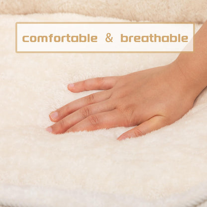 Pawry Soft Pet Bed for Cats & Puppies – Breathable Comfortable Sleeping Cushion 55cm (Beige)