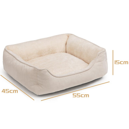 Pawry Soft Pet Bed for Cats & Puppies – Breathable Comfortable Sleeping Cushion 55cm (Beige)