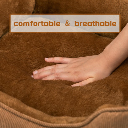 Pawry Soft Pet Bed for Cats & Puppies – Breathable Comfortable Sleeping Cushion 55cm (Brown)