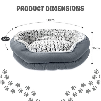 Pawry Calming Pet Bed – Fluffy Plush Anti-Anxiety Bed, Machine Washable (Medium Size)