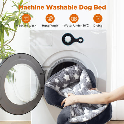 Pawry Medium Washable Dog Bed – Super Soft Plush Rectangle Pet Bed for Small & Medium Dogs