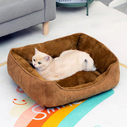 Pawry Soft Pet Bed for Cats & Puppies – Breathable Comfortable Sleeping Cushion 55cm (Brown)