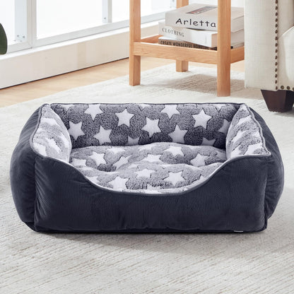 Pawry Medium Washable Dog Bed – Super Soft Plush Rectangle Pet Bed for Small & Medium Dogs