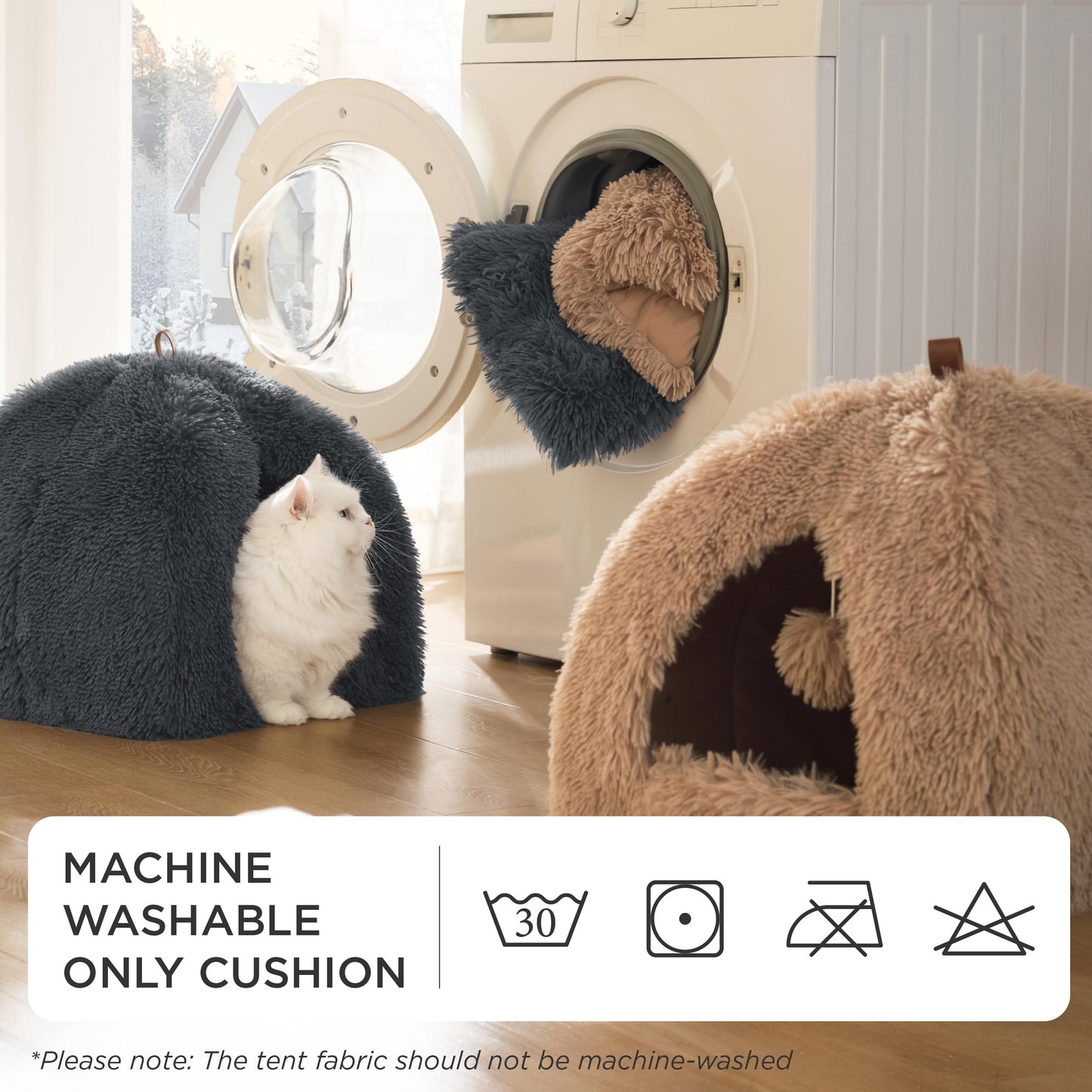 Pawry Soft Pet Bed for Cats & Puppies – Breathable Comfortable Sleeping Cushion 55cm (Brown)