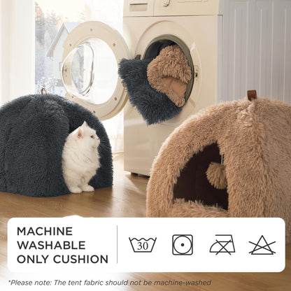 Pawry Soft Pet Bed for Cats & Puppies – Breathable Comfortable Sleeping Cushion 55cm (Brown)