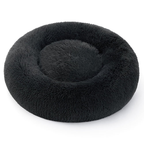 Pawry Large Round Calming Cat Bed 50cm – Washable Fluffy Anti-Anxiety Bed for Cats & Small Dogs
