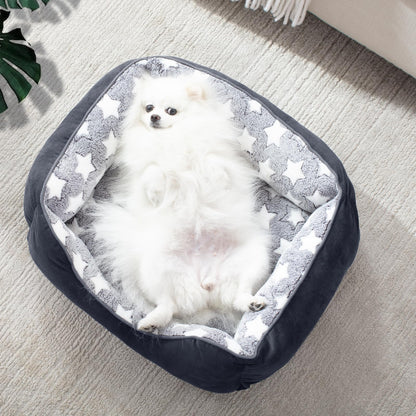 Pawry Medium Washable Dog Bed – Super Soft Plush Rectangle Pet Bed for Small & Medium Dogs