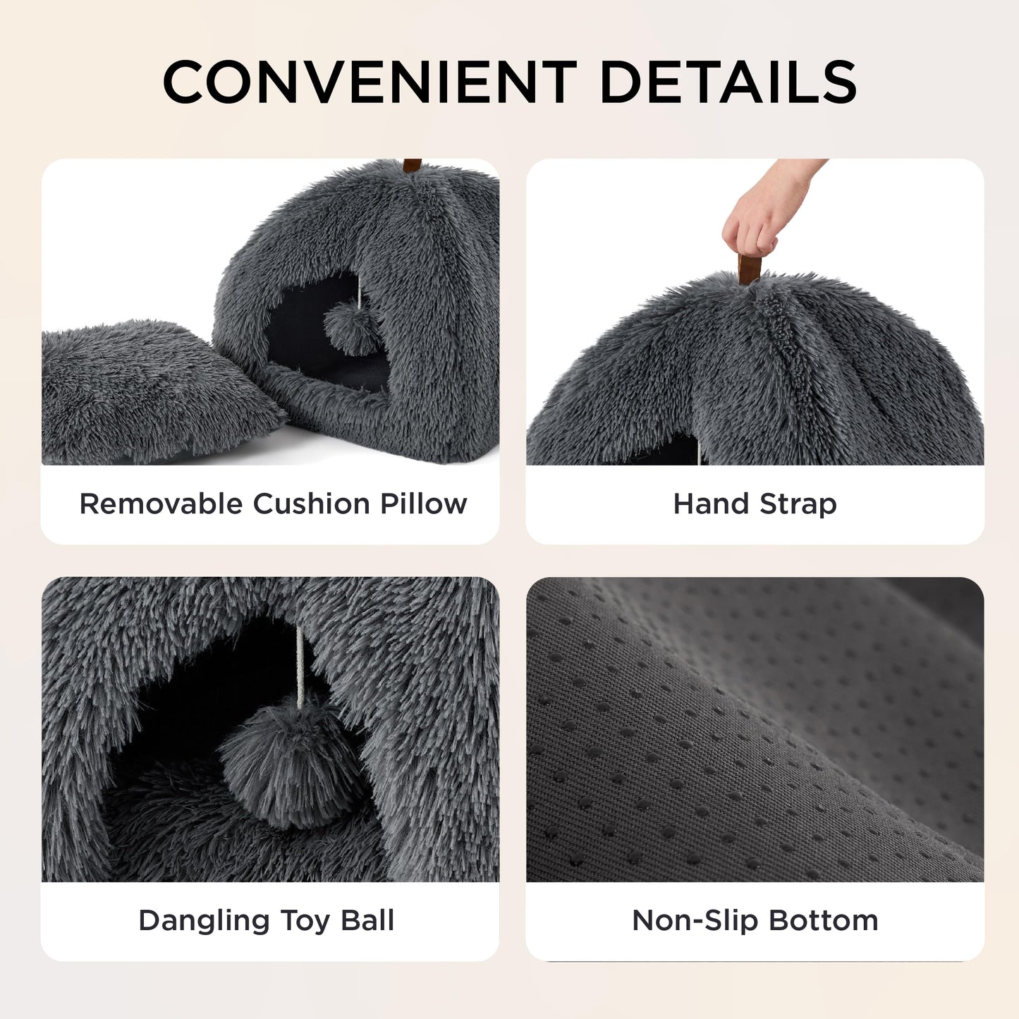 Pawry Soft Pet Bed for Cats & Puppies – Breathable Comfortable Sleeping Cushion 55cm (Brown)